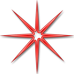 Red Neon Sign Star Shaped Light