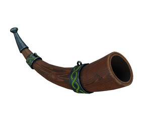 3d rendering realistic drinking brown viking horn