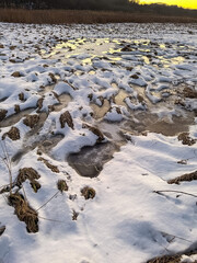 frozen river in winter