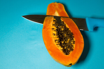 Juicy papaya in close proximity