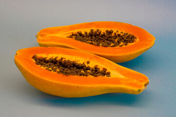 Juicy papaya in close proximity