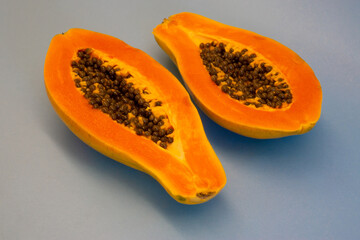 Juicy papaya in close proximity