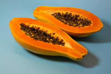 Juicy papaya in close proximity