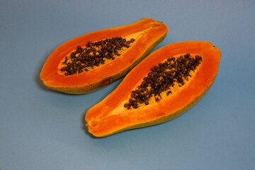 Juicy papaya in close proximity