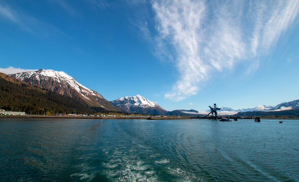 Cirrus clouds over Resurrection Bay on the Kenai Peninsula in Seward Alaska United States © htrnr