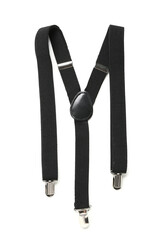 Naklejka premium Black suspenders on white background