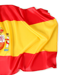 Flag of Spain on white background, top view