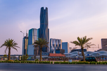 Fototapeta na wymiar Riyadh, Saudi Arabia - July 14 2021,King Abdullah Financial District , KAFD business towers
