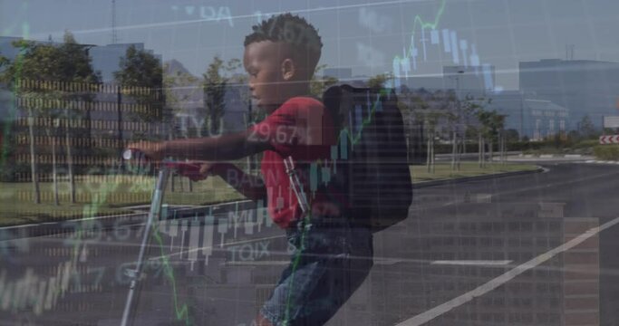 Animation of data processing over rugby players at stadium