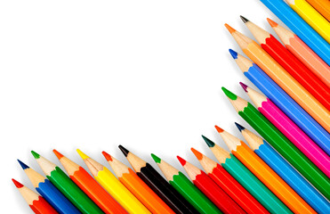 Classic multicolored drawing pencils for study