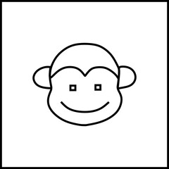 vector outline drawn monkey face