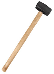 Metal sledge hammer with wooden handle