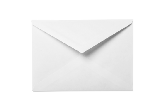 A classic white blank paper envelope