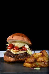 cherry cheese burger sandwich, rustica potato