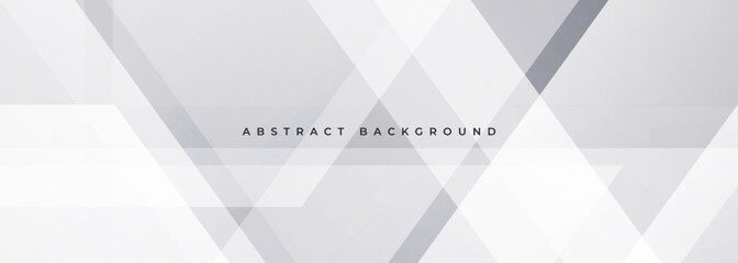 Soft gray abstract modern banner design. White wide geometric abstract background. Vector illustration