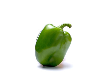 Green Bell pepper isolated on white. With clipping path. Peppers. Paprika.