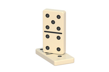 Dominoes tiles isolated on white background. 3d render