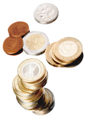 Stack Pile of different coins