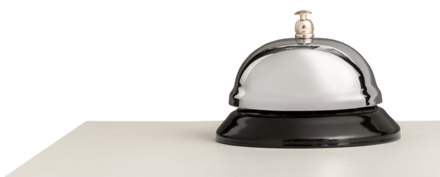 Vintage hotel reception service desk bell