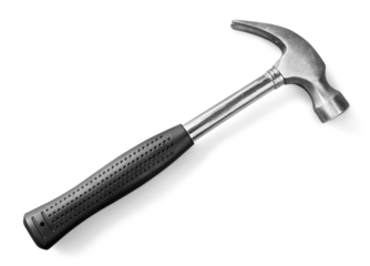 Metal work hammer with rubber handle