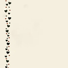 Obraz premium Left Vertical Border of Green and Red Hearts of Varying Sizes