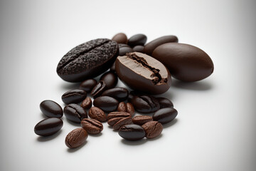 Naklejka premium java beans. on a white backdrop, alone. Generative AI