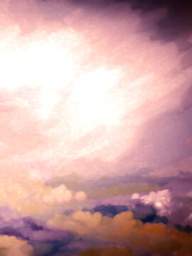 sunset/sunrise in the clouds digital illustration/art - purple - background - backdrop - wallpaper © DLP INSPIRATIONS