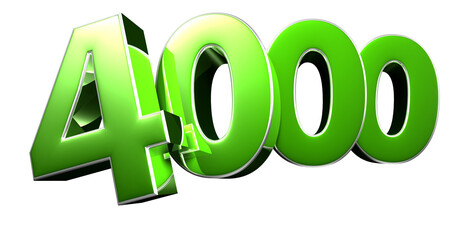 Number 4000 3D illustration. Advertising signs. Product design. Product sales.
