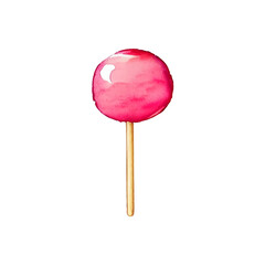 pink lollipop hand drawn with style watercolor
