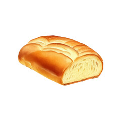 fresh baked bread hand drawn with style watercolor