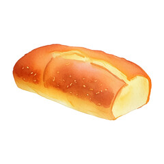 fresh baked bread hand drawn with style watercolor