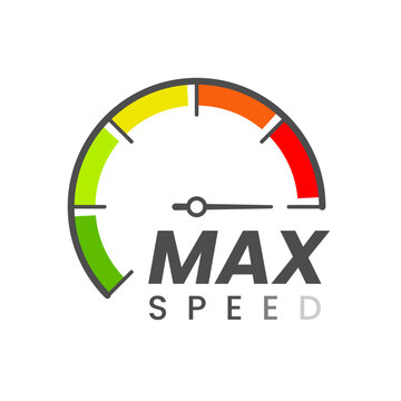 maximum speed concept illustration flat design vector eps10. modern graphic element for logo, sticker, icon