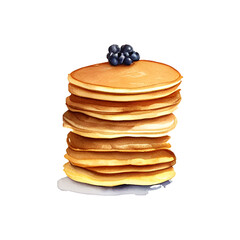 fresh good pancake hand drawn with style watercolor