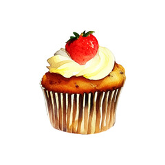 sweet muffin hand drawn with style watercolor