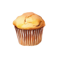 sweet muffin hand drawn with style watercolor