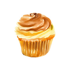 sweet muffin hand drawn with style watercolor