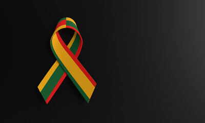 Ribbon bow green orange yellow golden red pink colorful copy space symbol black history month...