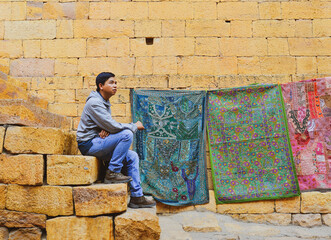 Ancient Jaisalmer Fort in Rajasthan, India