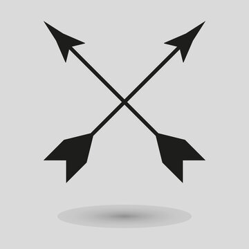 Arrows cross icon. Cross symbol. Graphic element. Vector illustration. Stock image.