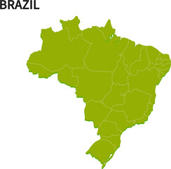 Fototapeta premium ブラジル/BRAZILの地域区分イラスト