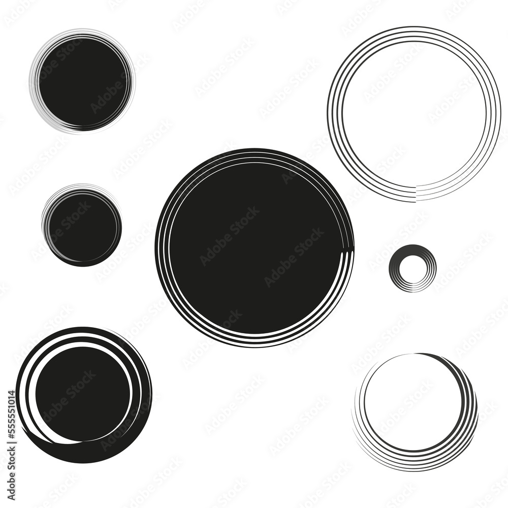 Poster circles of lines. geometric texture. round shape. vector illustration. stock image.