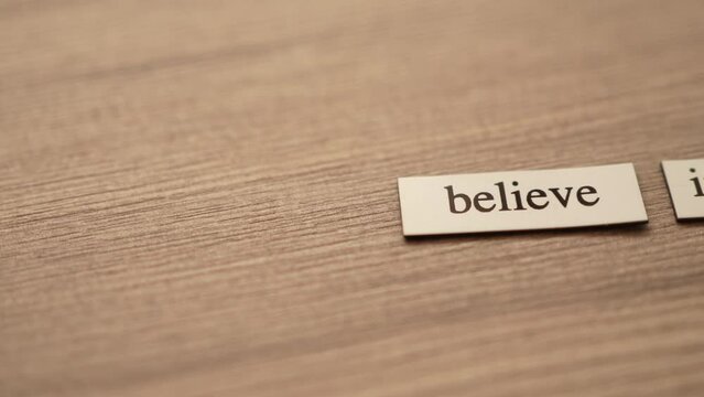 Believe in Love Inspirational Message Closeup Dolly Shot