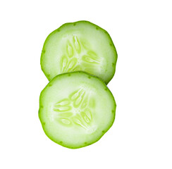 fresh juicy slice cucumber on transparent png