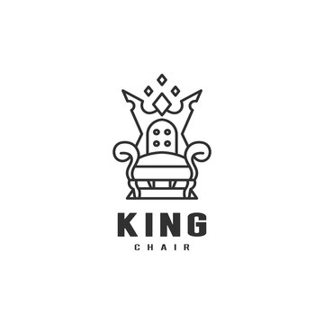 king chair vector icon logo design