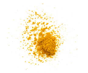 Dry turmeric powder(curcuma longa linn) isolated on transparent png