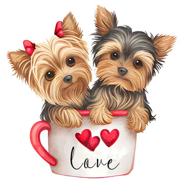 Valentine Yorkshire Terrier Couple