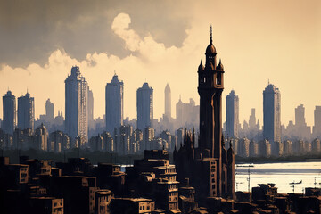 India's Mumbai skyline in Dadar. Generative AI