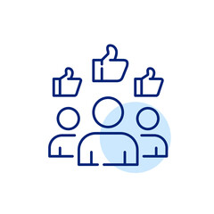 Thumbs up customer approval icon. Pixel perfect, editable stroke design