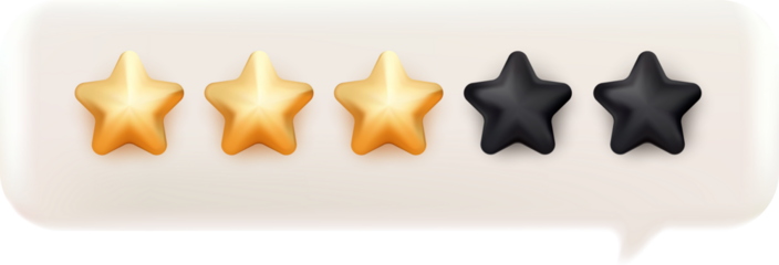 3d bubble rating five stars for best excellent services rating for satisfaction. 3d 5 star for quality customer rating feedback concept from client employee, product review. 3d 5 star vector render