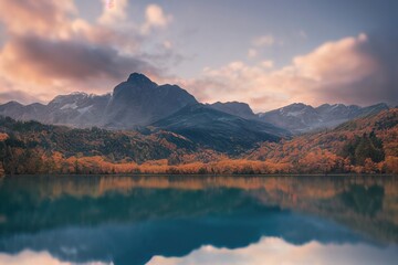 lake and mountains In Autmn 